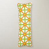 Retro geïnspireerd Sinaasappel groen & geel Lichaamskussen (Achterkant (Verticaal))