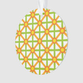 Retro geïnspireerd Sinaasappel groen & geel Ornament (voorkant)