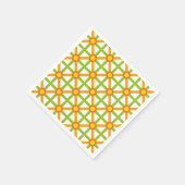 Retro geïnspireerd Sinaasappel groen & geel Servet (Hoek)