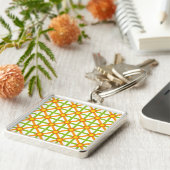 Retro geïnspireerd Sinaasappel groen & geel Sleutelhanger (Zijkant)