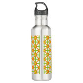 Retro geïnspireerd Sinaasappel groen & geel Waterfles (Achterkant)
