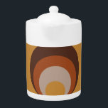 Retro geïnspireerd theepot<br><div class="desc">Retro inspireerde theepot in tinten terracotta, bruin en beige.</div>