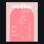 Retro geïnspireerd wodka soda Poster<br><div class="desc">Retro geïnspireerd wodka soda roze en donkerroze</div>