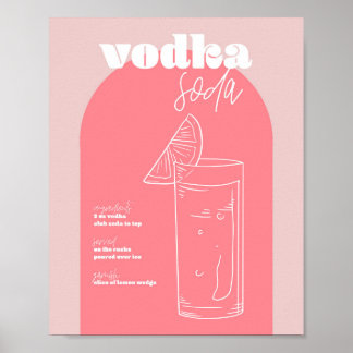  Retro geïnspireerd wodka soda Poster