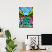 Retro geïnspireerde Amsterdam reisposter Poster (Thuiskantoor)