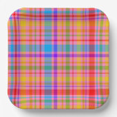 Retro geïnspireerde Borden voor warm-roze patroonp Papieren Bordje (Voorkant)