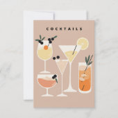 Retro-geïnspireerde cocktail bedankt je kaarten (Voorkant)