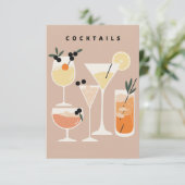 Retro-geïnspireerde cocktail bedankt je kaarten (Staand voorkant)