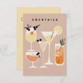 Retro-geïnspireerde cocktail bedankt je kaarten (Voorkant / Achterkant)