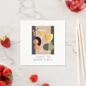 Retro-geïnspireerde cocktailservetten in zachte pa servet (Insitu)