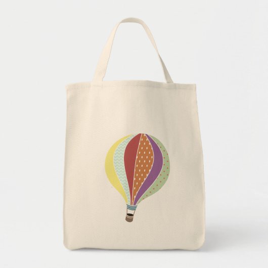 Retro geïnspireerde hot-air ballontas tote bag (Voorkant)