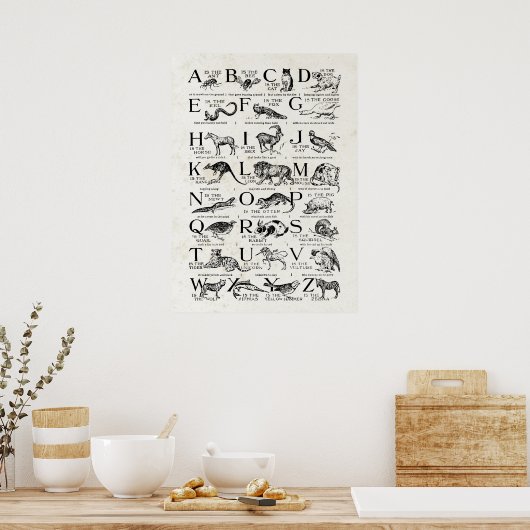 Retro Geïnspireerde kalkhoudende kalkoenen Poster (Keuken)