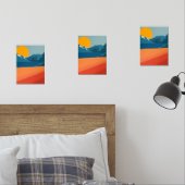 Retro-geïnspireerde Mountain Art - rood en blauw S Muurkunst Sets (Slaapkamer)