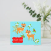 Retro geïnspireerde Schattigee kerstcadeau Dank u Briefkaart (Staand voorkant)