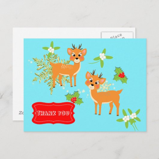 Retro geïnspireerde Schattigee kerstcadeau Dank u Briefkaart (Voorkant / Achterkant)