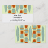 Retro Geïnspireerde Tiki Surfboard visitekaartjes  (Voorkant / Achterkant)