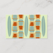 Retro Geïnspireerde Tiki Surfboard visitekaartjes  (Achterkant)