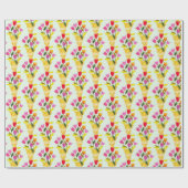 Retro-geïnspireerde tulpen met de hand geïllustree cadeaupapier (Vlak)