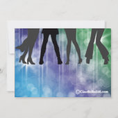 Retro Geïnspireerde uitnodiging voor kleurrijke pa (Achterkant)