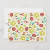 Retro geïnspireerde uitnodiging voor naaigarenden (Achterkant)