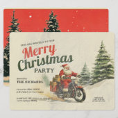 Retro geïnspireerde vrolijke kerstfeest kaarten (Voorkant / Achterkant)