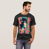  Retro Geisha Kimono Japanse Samurai Femal T-shirt (Voorkant volledig)