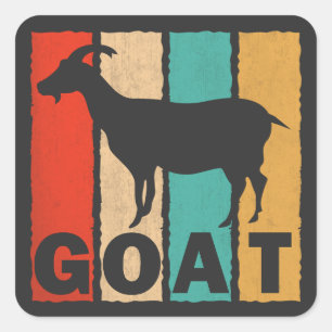 Retro Geit Liefhebber Vintage Stijl Geit Vierkante Sticker
