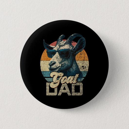 Retro Geit Papa Beste Geit Papa Grappige Vaders Da Ronde Button 5,7 Cm (Voorkant)