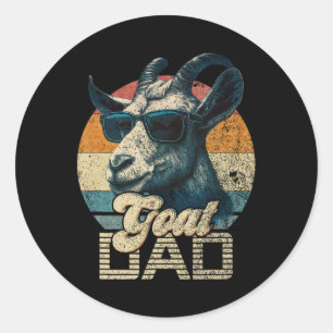  retro geitenvader beste geitenpapa grappige vader ronde sticker