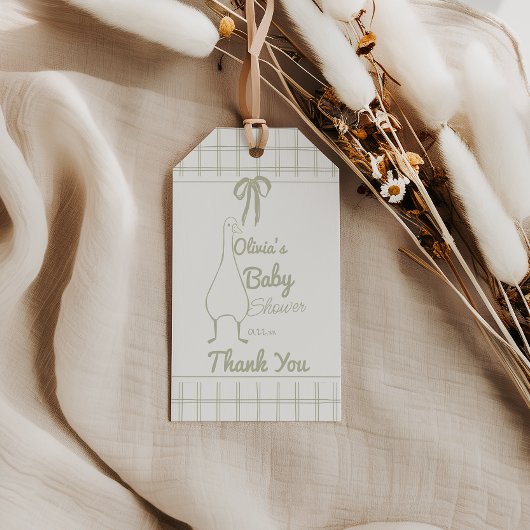 Retro Gekke Gans Geslachtsneutrale lint Baby Cadeaulabel