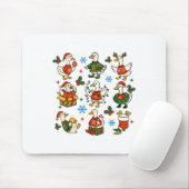 Retro Gekke Gans Kerstman Schattigee Vrolijke Gans Muismat (Met muis)