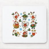Retro Gekke Gans Kerstman Schattigee Vrolijke Gans Muismat (Voorkant)