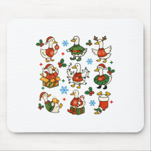 Retro Gekke Gans Kerstman Schattigee Vrolijke Gans Muismat