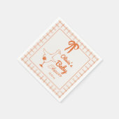 Retro Gekke Goose Hand getrokken lint Baby shower Servet (Hoek)