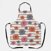 Retro gekleurd bloemenpatroon schort (Voorkant)