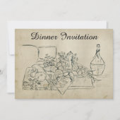 Retro gekleurd papier repetitie diner kreeft wijn kaart (Voorkant)
