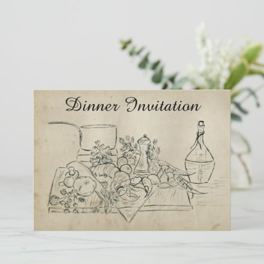 Retro gekleurd papier repetitie diner kreeft wijn kaart (Staand voorkant)