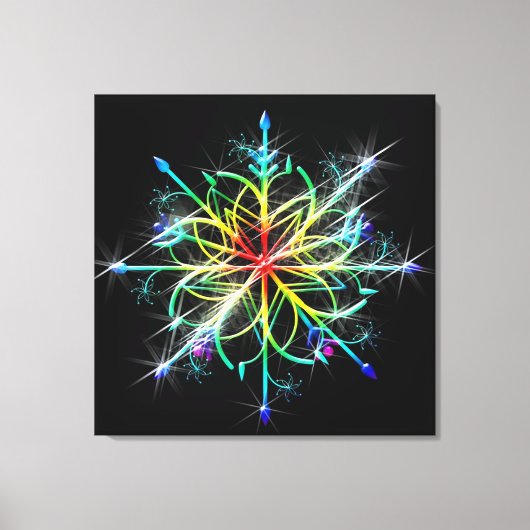 Retro gekleurd Star Wall Canvas Afdruk (Voorkant)