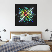 Retro gekleurd Star Wall Canvas Afdruk (Insitu (Slaapkamer))