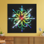Retro gekleurd Star Wall Canvas Afdruk (Insitu (Woonkamer))