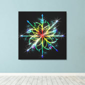Retro gekleurd Star Wall Canvas Afdruk (Insitu (Houten vloer))