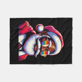 Retro Gekleurde Gay Santa Face Rainbow Zonnebril C Fleece Deken (Voorkant (Horizontaal))