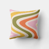 Retro gekleurde jaren '70 curven kussen (Achterkant)
