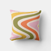 Retro gekleurde jaren '70 curven kussen (Voorkant)