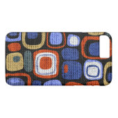 Retro gekleurde moderne Tegels Burlap Rustic Jute Case-Mate iPhone Case (Achterkant (Horizontaal))