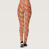 Retro gekleurde paddenstoelen op aangepaste modern leggings (Achterkant)