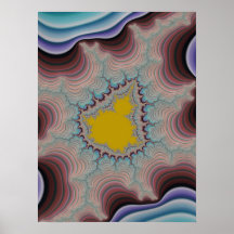 Retro gekleurde strepen met gouden Mandel fractal