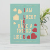 Retro gekleurde Valentijnsdag ontwerp. Kaart (Staand voorkant)