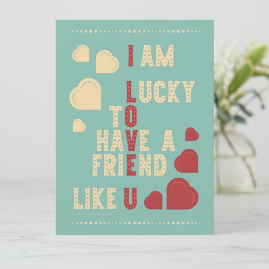 Retro gekleurde Valentijnsdag ontwerp. Kaart (Staand voorkant)