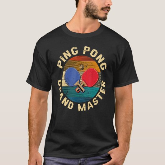 Retro Gekreuzte Ping Pong Schläger Ping Grand T-shirt (Voorkant)